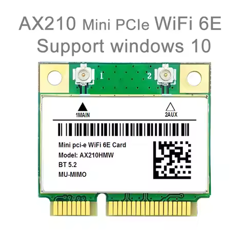 WiFi 6E AX210HMW Mini PCI-E Wifi Network Card Bluetooth 5.3 AX210 Card 802.11AX Wireless Wi-Fi Adapt
