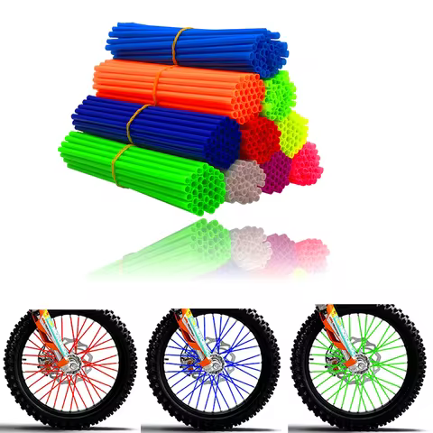 36PCS 6.85inch Universal Dirt Bike Spoke Covers Motorcycle Wheel Rim Spoke Wrap Kit Skins Protector 