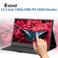 Eyoyo 13.3" inch Portable Touch Screen Monitor, 1920x1080 IPS HDMI Monitor Second Laptop Monitor Min