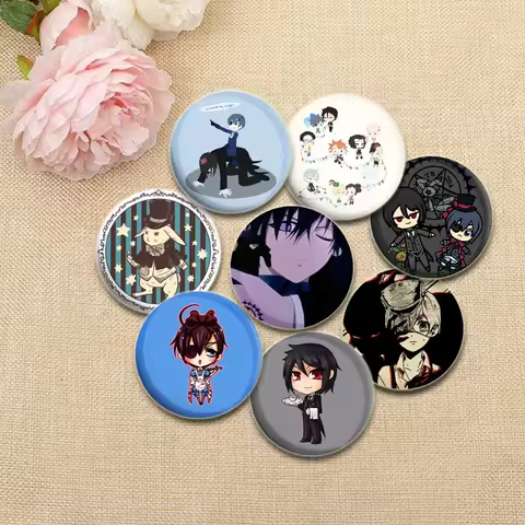 Anime Black Butler Pins Sebastian·Michaelis/Ciel Phantomhive Cartoon Brooches for Fans Collect Gifts