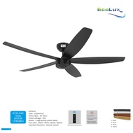 ECOLUX 52IN Batik Ceiling Fan | Modern 5 Blade Ceiling Fan | Remote & Wood Design