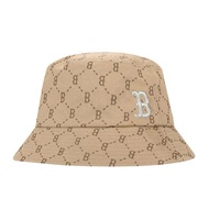 GENUINE - MLB Bucket Hat B Boston Beige Brown - Beige Brown round brimmed Hat
