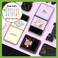 [BT21 Official] Line Friends BTS BT21 Baby Sketch Samsung Galaxy Z Flip 3 Clear Reinforcement Phone Case (Cooky, Tata, Chimmy, Koya, Mang, Shooky, RJ) KPOP Merch