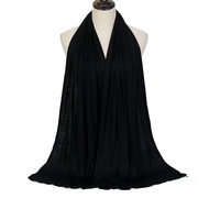 中东纯色头巾女流行东南亚百搭围巾泽西面纱Jersey scarfMiddle East Solid Color Turban Women's Popular Southeast Asia Albami