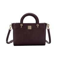 Guy Laroche กระเป๋าถือ DOUBLE TOP HANDLE มีสายสะพายยาว รุ่น AGH0603 - สีแดงมารูน