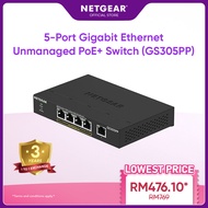 NETGEAR 5-Port Gigabit Ethernet Unmanaged PoE+ Switch (GS305PP) - with 4 x PoE @ 83W, Desktop