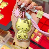 Hellokitty Cat Keychain Gold Piece Gold Bar kt Cat Mobile Phone Chain Pendant Pendant Gift 25.9.22