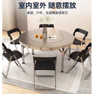 Turntable Hotel Wine Mat Table Stainless Steel] 201 [Household Folding Table Built-in No Installatio