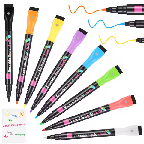 8 Colors Liquid Chalk Colorful Paint Markers Pen Acrylic Calendar Clear Glass Whiteboard Writing Pen