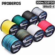 PROBEROS 300M 4 Strands Braided Line Multifilament Pe Line 4 Braided Fishing Line 6-80LB Super
