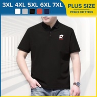 LOTTO Racing Baju Polo Cotton PLUS SIZE 3XL-7XL Collar Kolar T Shirt Men Unisex Casual T-Shirt Tee S