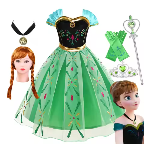 Girls Frozen Anna Elsa Princess Dress Costume Disguise Halloween Cosplay Kids Carnival Children Birt