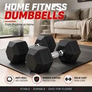 Leikefitness Hexagon Dumbbell (5-40lbs) Dumbel Dumbell Gym Equipment Angkat Berat Muscle Training 啞鈴