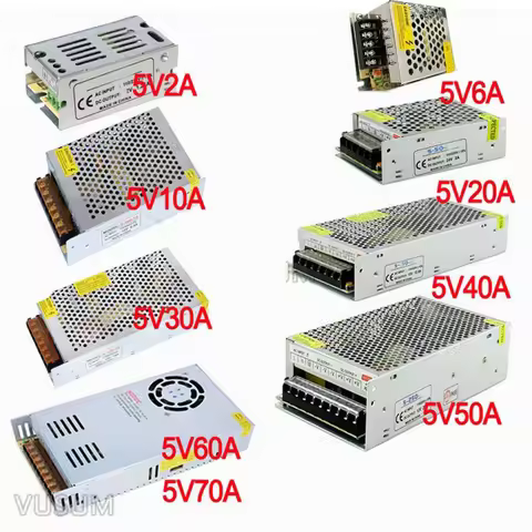 DC 5V 2A 3A 4A 5A 8A 10A 12A 20A 30A 40A 60A Switch LED Power Supply Transformers Adapter WS2812B WS