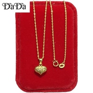 COD PAWNABLE 916 Saudi Gold Big Heart Necklace Rope Chain