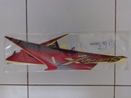 stiker striping honda supra x 125 2008 merah original .