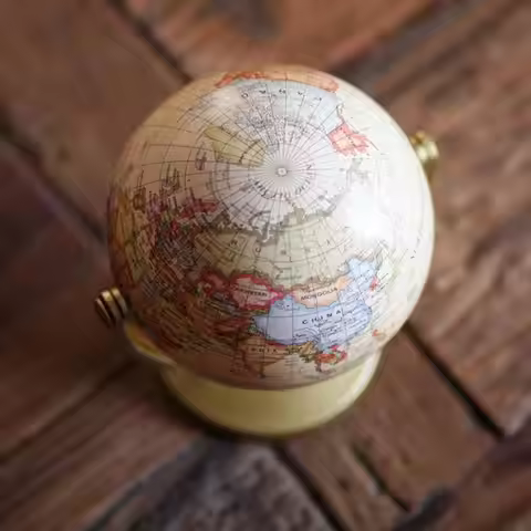 English Version Globe Ornament Rotating World Globe Desktop Ornaments Geography Teaching Learning To