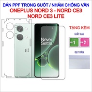 PPF stickers for Oneplus Nord 3, Nord Ce3, Nord Ce3 Lite with full back, screen