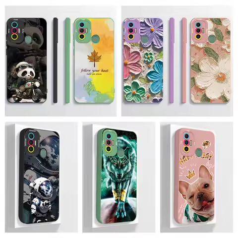 For Tecno Spark 7 Case Tecno Spark 7T 7P 7 Pro Phone Case Artistic Style Camera Protection Anti Drop