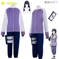 Anime Hyuga Hinata Cosplay Costume For Adult Women Girls Hoodie Jacket Pants Purple Wig Headband Suit Ninja Woman Carnival Party Gift Costumes Props Full Set