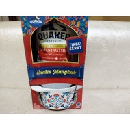 Instant OATMEAL QUAKER 800 GRAM GIFT CERAMIC BOWL / INSTANT OATMEAL QUAKER + BOWL / OATS QUAKER / OA