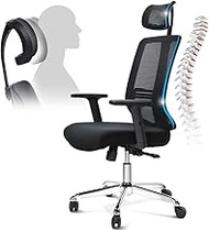SMLZV Gaming chair,Advanced Game Office High Back Computer Leather Chair Racing Executive Ergonomic Adjustable Rotating Task Chair with Headrest and Waist Support, Black