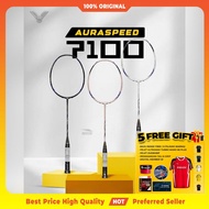 VICTOR Auraspeed 7100 Badminton Racket Original | Raket Badminton Tali Grip Siap Pasang | REKEK