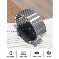 [Trendy Strap] Shell Reese iwatch Strap S10 Elastic Metal Integrated Stainless Steel S9 Spring S6 Ni