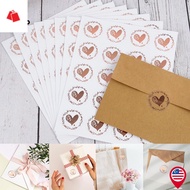 BK-100 Pcs Bronzing Transparent Sealing Stickers/ Love Heart Round Gold Silver Envelop Candy Bag Lab