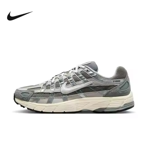 Nike P-6000 Retro Low-Top Casual City Commuter Running Shoes For Men In Silver FN7509-029 Retro Comf