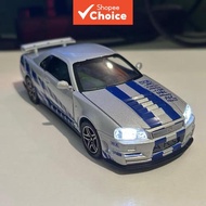 Nissan Skyline GTR R34 Collectible Miniature Model Nissan Skyline GTR R34 Model Miniatur Koleksi