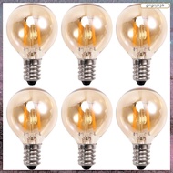 [L E U R] 6Pcs 1.5W LED G40 Replacement Bulb 220V Retro Globe Gold Dimmable Bulb for Indoor/Outdoor 