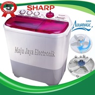 Mesin Cuci 2 Tabung Sharp 8.5 KG AquaMagic Kering dan Cuci ･ω･