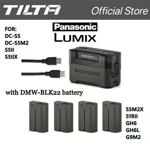 TILTA DMW-BLK22 Battery 2400mAh Portable Charging Station (4 Channel) for Panasonic S2RII, GH6, GH6L