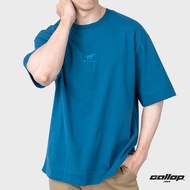 GALLOP : Mens Wear เสื้อ OVER SIZE T-Shirt พิมพ์ลาย Graphic รุ่น ตัดต่อหลัง GT9136 สี Navy Blue - กรม