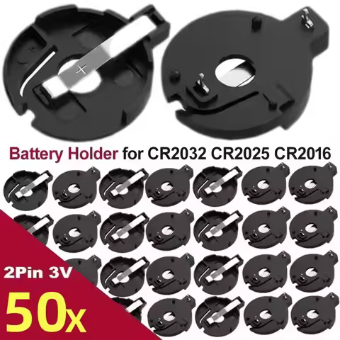 Cr2032 Cr2025 Cr2016 Battery Holder Coin Cell Case Cr2032 2025 2016 Button Battery Holder with 2 Pin