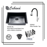 Cabana KS6645 Nano Technology Stainless Steel Kitchen Sink + CB2863 Stainless Steel Kitchen Pillar T