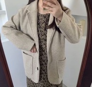Grass room毛呢西裝外套 淺卡其