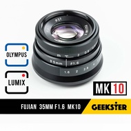 NEW Fujian X MK10 35mm f1.6 ✨ ไม่ต้องใช้ตัวแปลง สำหรับ กล้อง OLYMPUS AND PANASONIC LUMIX ( เลนส์หลังละลาย เลนส์มือหมุน เลนส์ เลนส์ละลาย FujianX เมาท์ M43 m43 Mount 35 mm 1.6 )