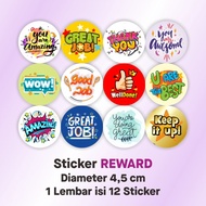 Reward Quote Sticker Label Award Sentence Sticker Diameter 4.5 cm (12 Sticker/ Sheet)