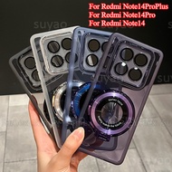 For Redmi Note14 Note 14 Pro + Plus 4G 5G Transparent Clear Case Cover Stand Phone Holder Ring Brack