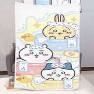 Miniso Chiikawa Cartoon Custom Jiyi Baby Nap Blanket Kawaii Furry Children Printed Fluffy Plush Cute Printing Room Decor