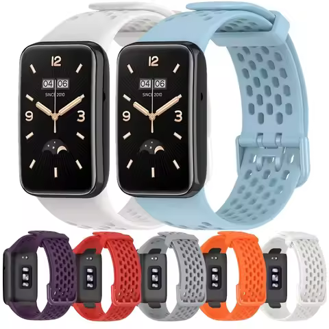 Soft Silicone Strap For Xiaomi Mi Band 7 Pro Smart Watch Breathable Sports Bracelet For MiBand 7 Mi7