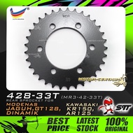 GEGANCU BELAKANG STT STEEL REAR SPROCKET (MR3-42-33T) KR150-428-33T FOR KAWASAKI KR150, MODENAS GT12