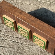 Keceramics Handmade Ceramic Tiles on Wooden Block (Multiple Designs) (12.5 x 29 x 4 cm) Home Decorat