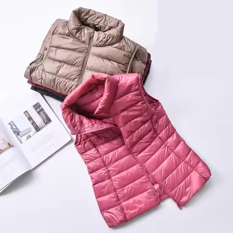 2023 New Women 90% White Duck Down Vest Women's Ultra Light Duck Down Vest Jacket Autumn Winter High
