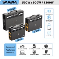 VANPA 500000MAH Portable Power Station 500W/900W/1300W AC 220V Output Emergency Backup Powerbank Sol
