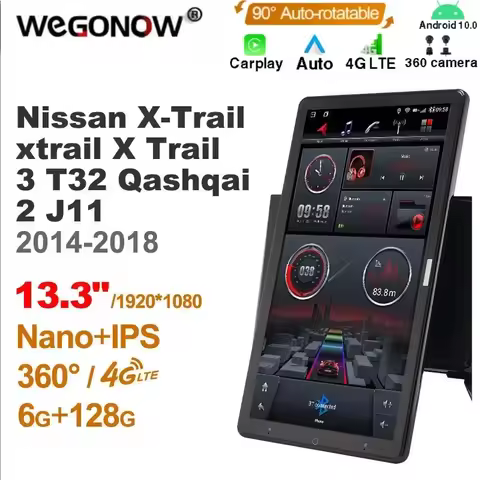 13.3'' Ownice 1Din Android10.0 Car Radio 360 for Nissan X-Trail xtrail X Trail 3 T32 Qashqai 2 J11 A