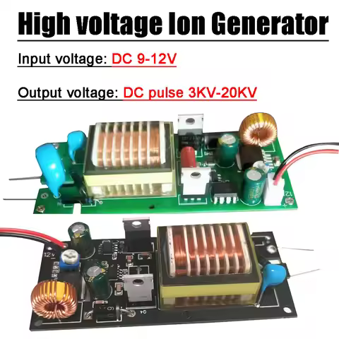 High Voltage Inverter Ion Generator Power Adjustable DC 9V-12V TO 3KV-20KV Pulse Arc Discharge / Ign