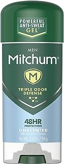 Mitchum Men Advanced Control Anti-Perspirant &amp; Deodorant Gel, Unscented, 3.4 Ounce (Pack of 3)